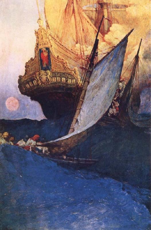 Howard Pyle An Attack on a Galleon China oil painting art